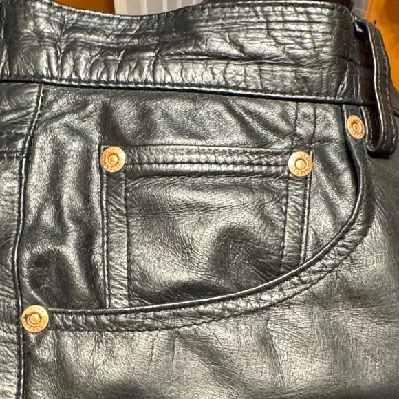 Lucky Brand Black Leather Trousers